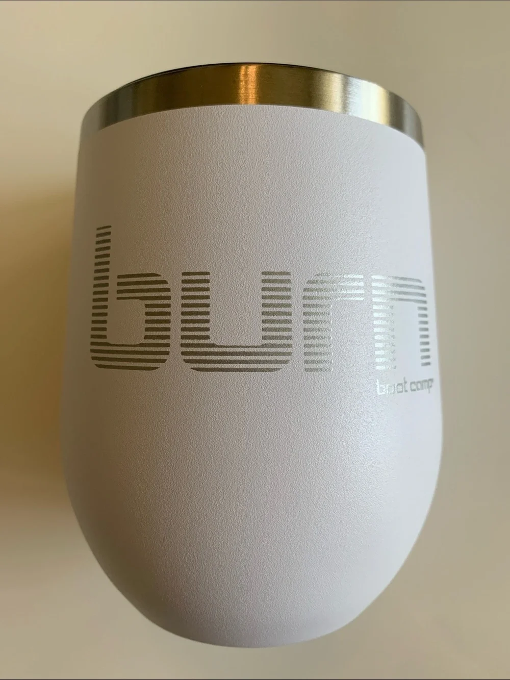 Burn Boot Camp Insulated White Stainless Steel Tumbler